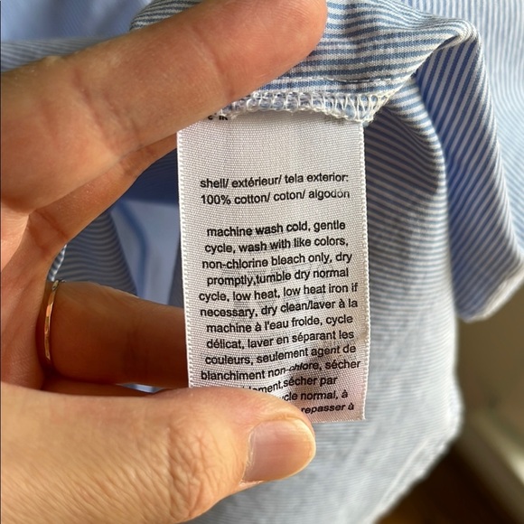 Tommy Hilfiger Blue & White Stripe Sleeveless V-Neck Collar Midi Dress Sz Lg - Picture 13 of 16